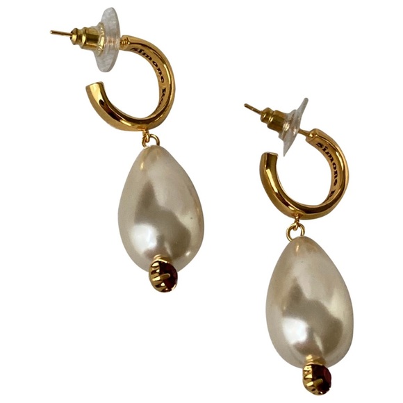 Simone Rocha Gold and Cream Pearl Earrings - Picture 1 of 3